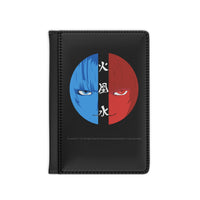 Your Fave Vegan Leather Passport Cover | Agua Fuega Anime (BlueRed) Version | w/ RFID Blocking Technology