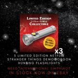 3 Limited Edition Collectible Netflix Stranger Things Demogorgon Hunting Flashlights | BATTERIES INCLUDED | NEW IN BOX