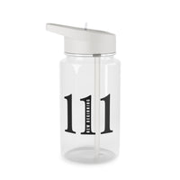 Your Fave Travel Merch | 111 Angel Number "New Beginning" Shatter-Resistant BPA-Free Water Bottle + Straw (Biodegradeable)