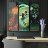 Fan Favorite Zodiac Queens | Fire + Air + Earth | Water-Resistant Acrylic Triptych (Installation Screws Included)