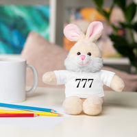 Your Fave Travel Merch | 777 Angel Number Travel Plushie w/ White Tee (Various Animals To Choose From)