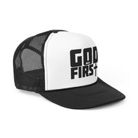 Your Fave Travel Merch | M6 | 33 ™ God First Trucker Hat (Adjustable + Breathable Mesh Back)