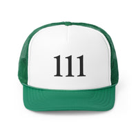 Your Fave Travel Merch | 111 Angel Number Trucker Cap (Adjustable + Breathable Mesh Back)