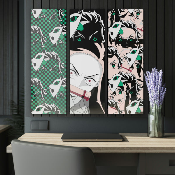 Tan-ISH Nezu-ISH Anime Water-Resistant Acrylic Triptych (Installation Screws Included)