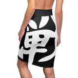 Buy Martian Merch ™ War Kanji Pencil Skirt (Black)