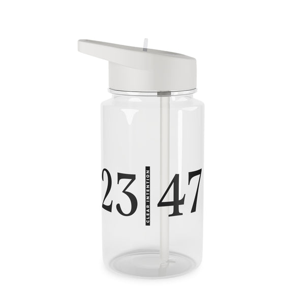Your Fave Travel Merch | 23|47 Angel Number "Clear Intention" Shatter-Resistant BPA-Free Water Bottle + Straw (Biodegradeable)