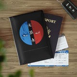Your Fave Vegan Leather Passport Cover | Agua Fuega Anime (BlueRed) Version | w/ RFID Blocking Technology