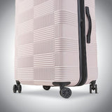 NEW IN BOX | American Tourister Checkered 28-INCH Spinner Suitcase (Baby Pink) | Retractable + Side handles