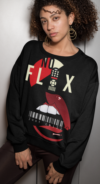 Buy Martian Merch ™ | No Flix Just Chill (Avant Garde) AOP Unisex Sweatshirt (Season 2)