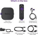 NEW IN BOX | Roku Ultra LT 2021 Streaming Device 4K/HDR/Dolby Vision with Roku Voice Remote, Private Listening, and Premium HDMI® Cable