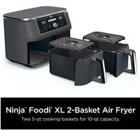 NEW IN BOX | NINJA FOODI 6-IN-1 Dualzone Technology XL 10 QT 2-Basket Air Fryer (Gray)