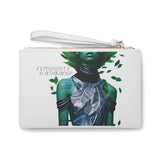 Buy Martian Merch ™ | "Femininity Is A Balance ..." White Vegan Leather Clutch Bag (Rojo + Verde)